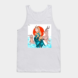 Chinese man and deers Tank Top